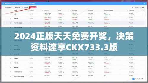 2024正版天天免费开奖,决策资料速享CKX733.3版
