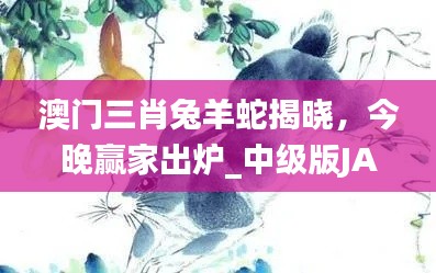 澳门三肖兔羊蛇揭晓,今晚赢家出炉_中级版JAM324.11
