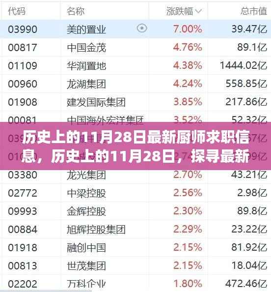 历史上的11月28日厨师求职信息大揭秘，探寻最新发展轨迹