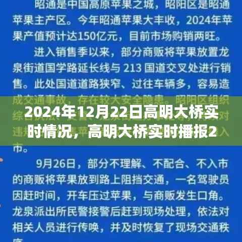 高明大桥实时播报,开启交通新篇章,2024年12月22日实况更新