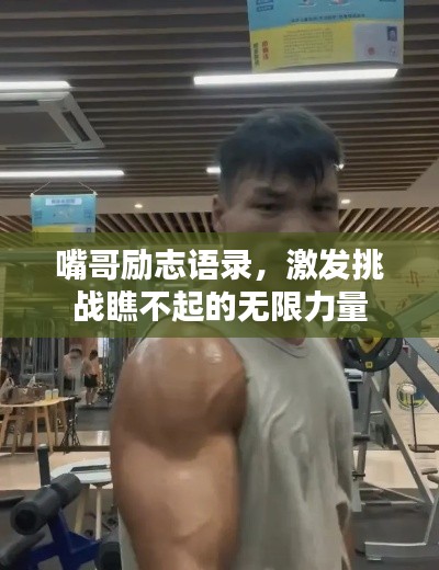 嘴哥励志语录,激发挑战瞧不起的无限力量