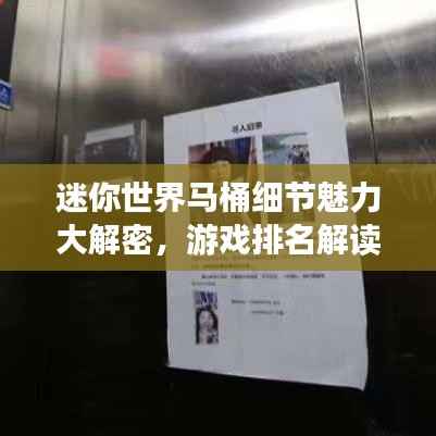迷你世界马桶细节魅力大解密,游戏排名解读!