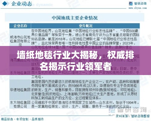墙纸地毯行业大揭秘,权威排名揭示行业领军者