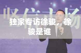 独家专访徐骏,徐骏是谁