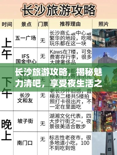 长沙旅游攻略,揭秘魅力清吧,享受夜生活之旅!