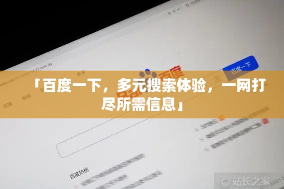 「百度一下,多元搜索体验,一网打尽所需信息」